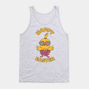 Happy Easter. Colorful and cute chicken design Tank Top